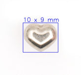 Metalen Zilveren Hartvormige Knoop 10x9mm Knopen KNP00050 - 2